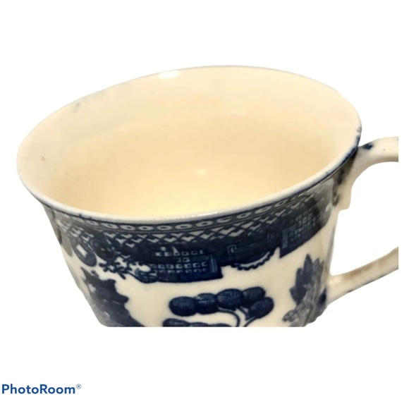 Vintage Oriental Flow Blue Mini Tea Cup Saucer Set Porcelain Japan Crazing 2.5" - Picture 8 of 9